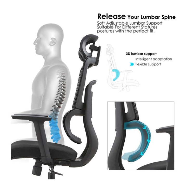High Back Chair Model Garry H Ergonomic mesh office chair 